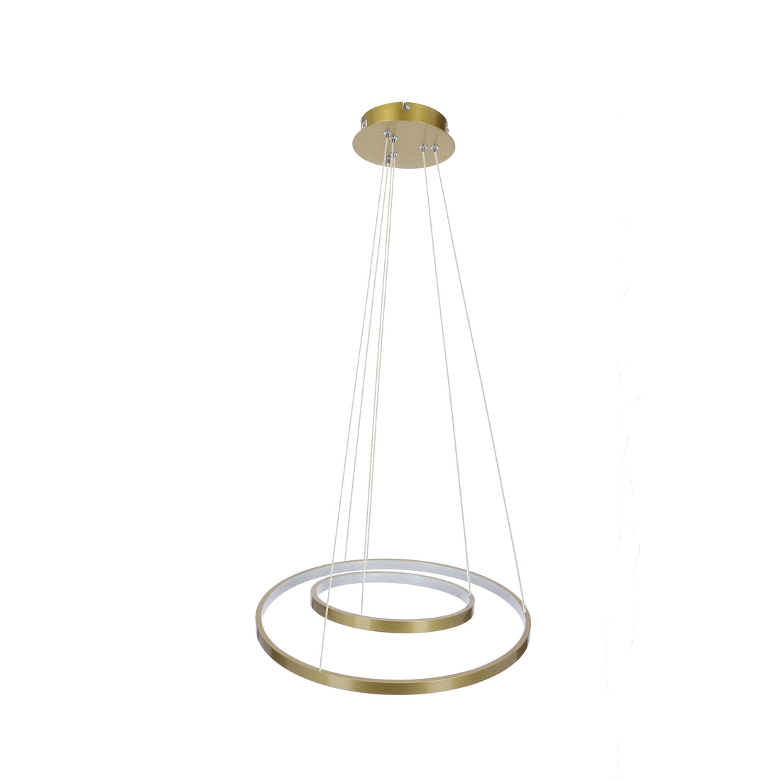 Suspension 2 Lampes LED Métal Doré · Lune