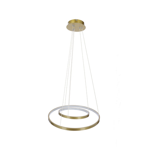 Suspension 2 Lampes LED Métal Doré · Lune