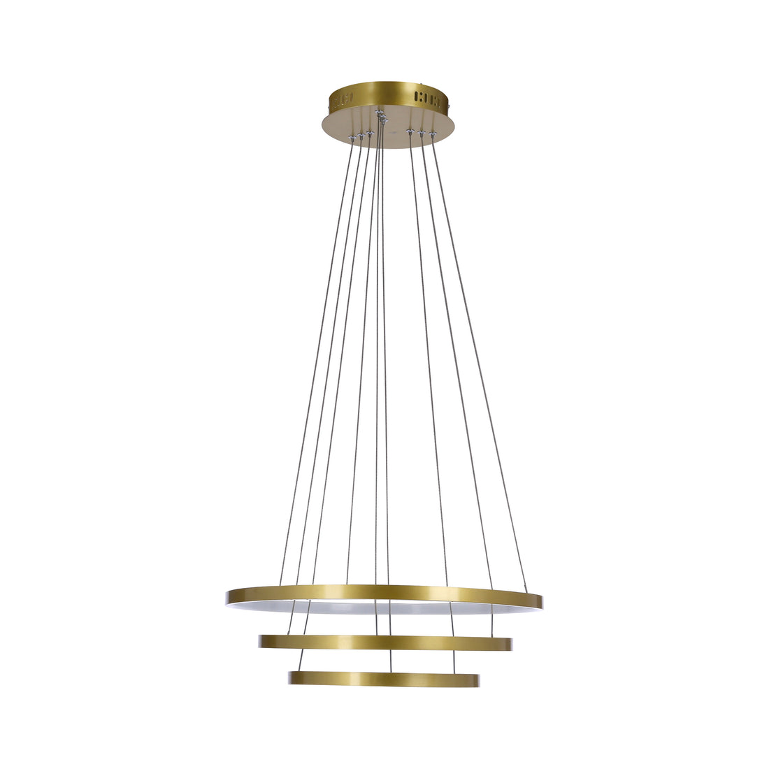 Suspension 3 Lampes LED Métal Doré · Lune