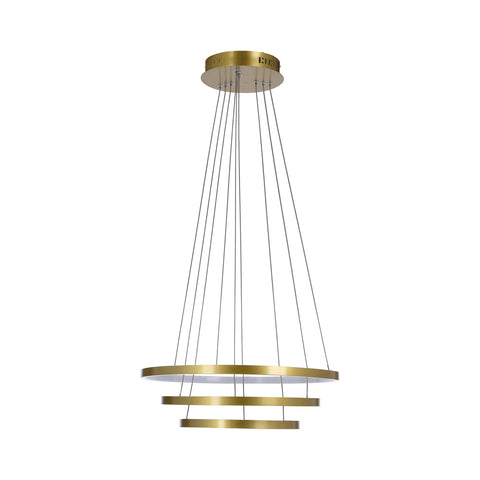 Suspension 3 Lampes LED Métal Doré · Lune