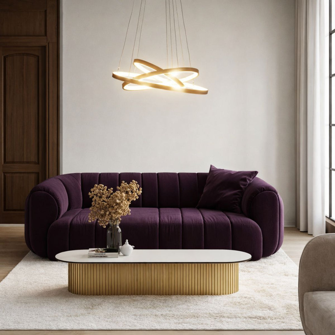 Suspension 3 Lampes LED Métal Doré · Lune · photo 3