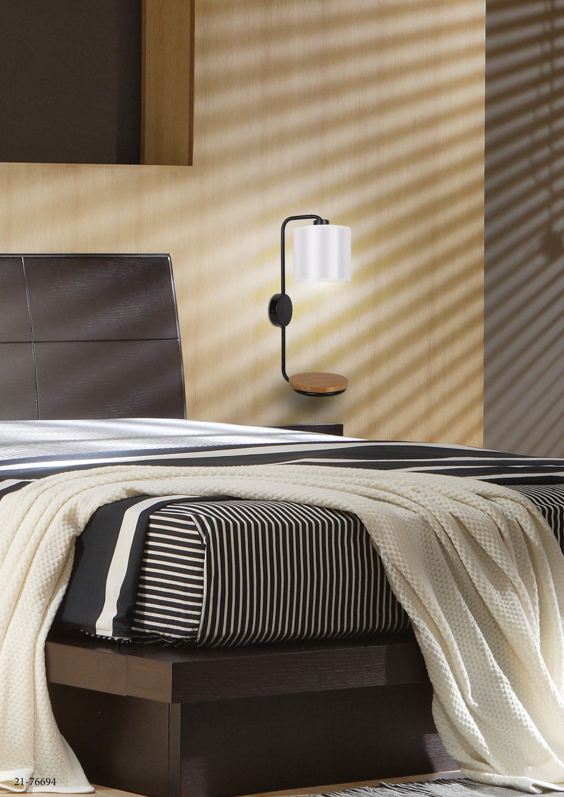 Applique murale Acier Tissu Bois Noir · Alpine · photo 2