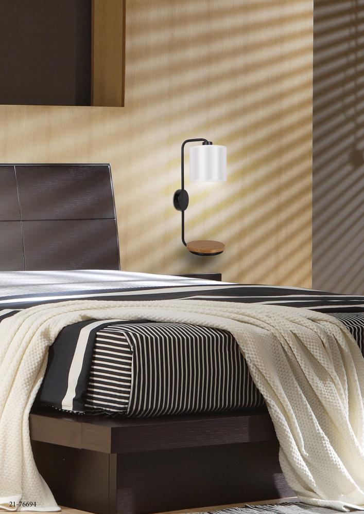 Applique murale Acier Tissu Bois Noir · Alpine · photo 3