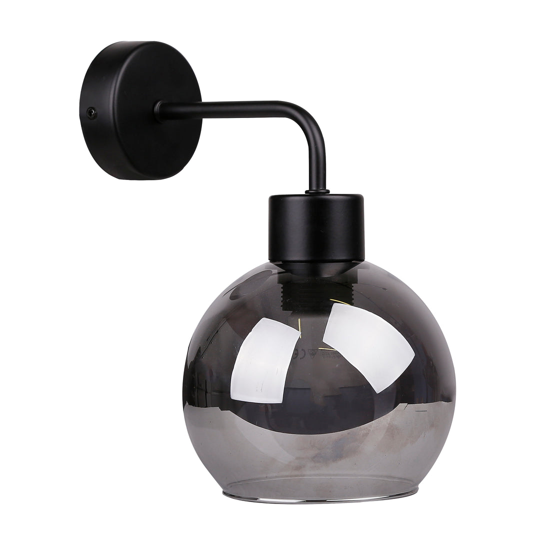 Applique murale Acier Verre Noir · Lady