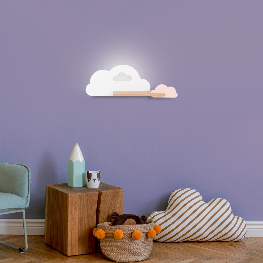 Applique murale LED Bois Blanc Rose · Cloud · photo 2