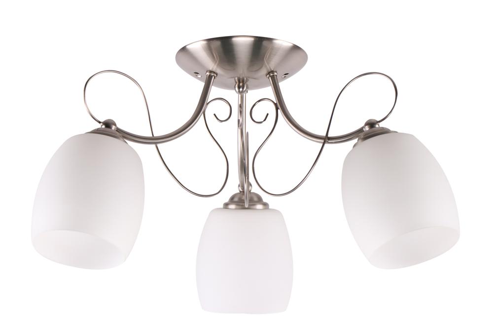 Suspension 3 Lampes Acier Verre Chromé · Amba