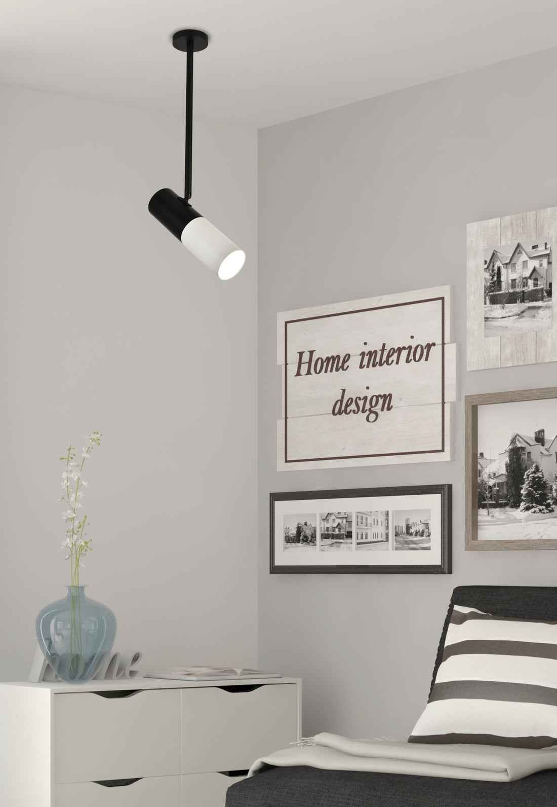 Suspension Acier Composite Blanc et Noir · photo 3
