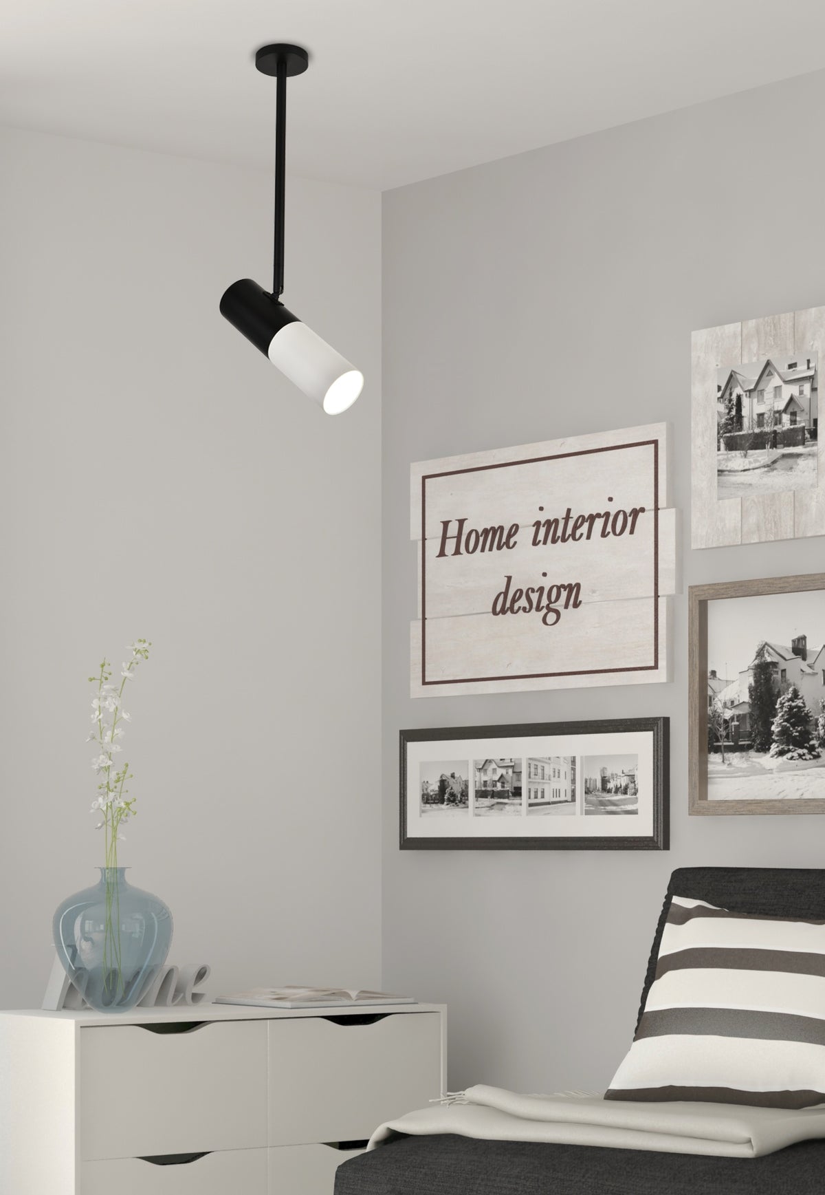 Suspension Acier Composite Blanc et Noir · photo 3