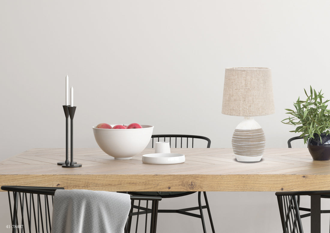 Lampe à poser Tissu Céramique Beige · Ambon · photo 2