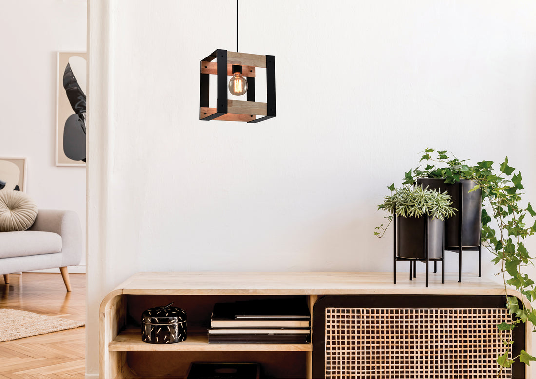 Suspension Acier Bois E14 · Varna · photo 2