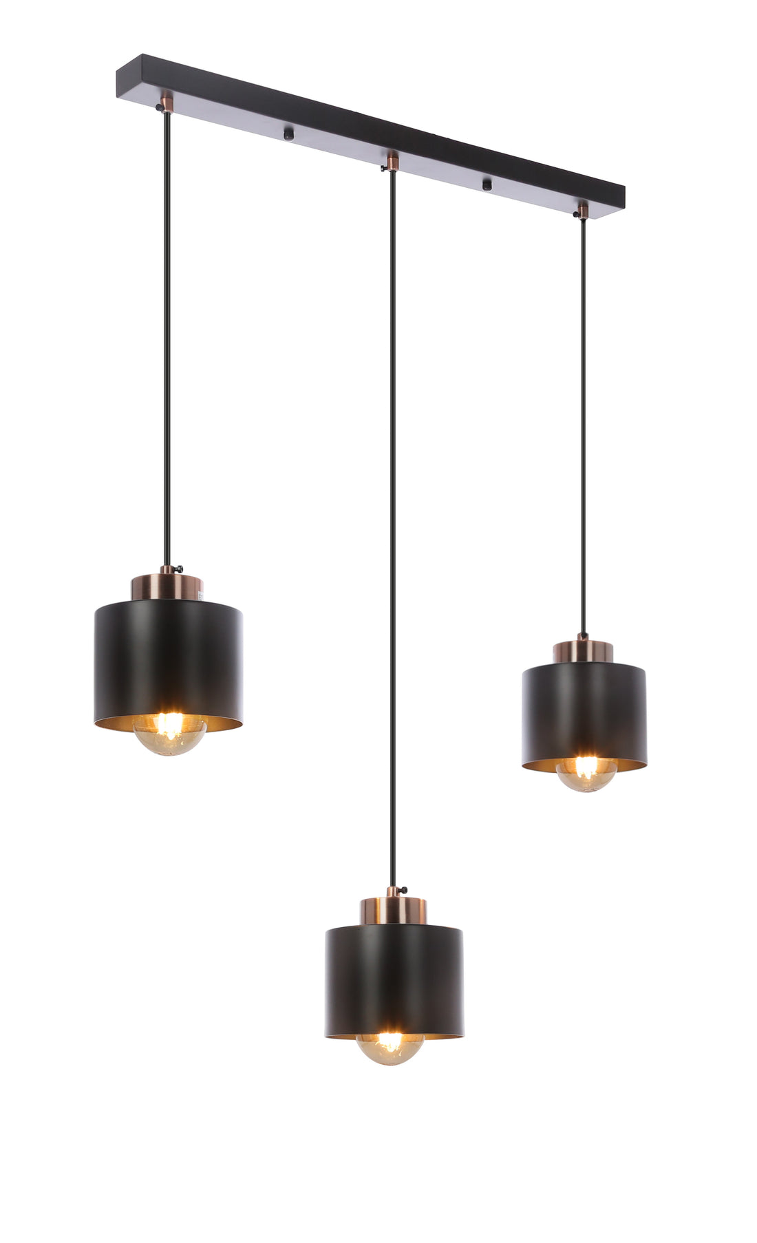 Plafonnier 3 Lampes Acier Noir · Olena