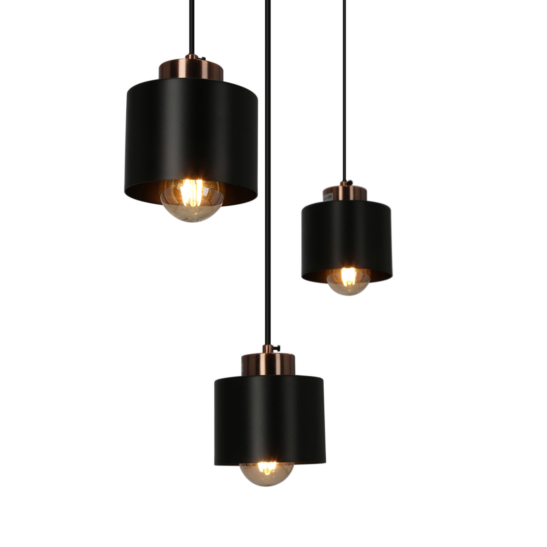 Plafonnier 3 Lampes Acier Noir · Olena · photo 2