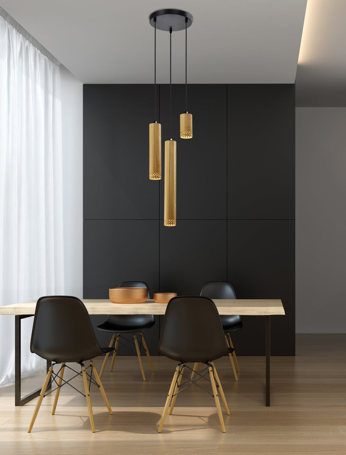 Suspension 3 Lampes Acier GU10 · Tubo · photo 3