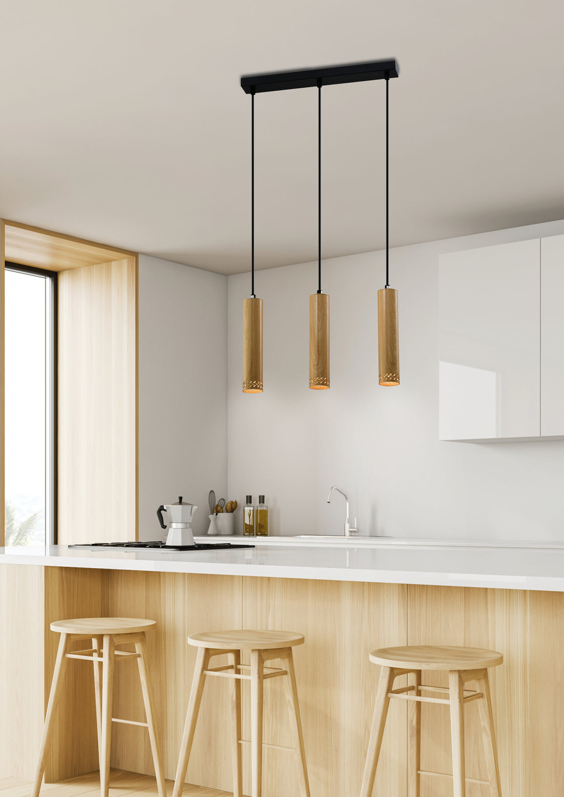 Suspension 3 Lampes Acier GU10 · Tubo · photo 2