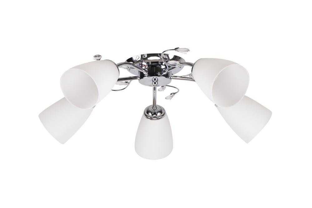 Suspension 5 Lampes Acier Verre Chromé · Ursella