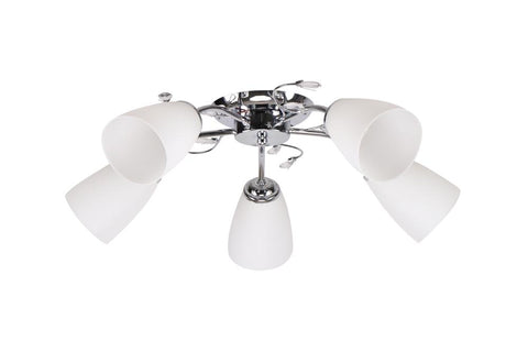 Suspension 5 Lampes Acier Verre Chromé · Ursella