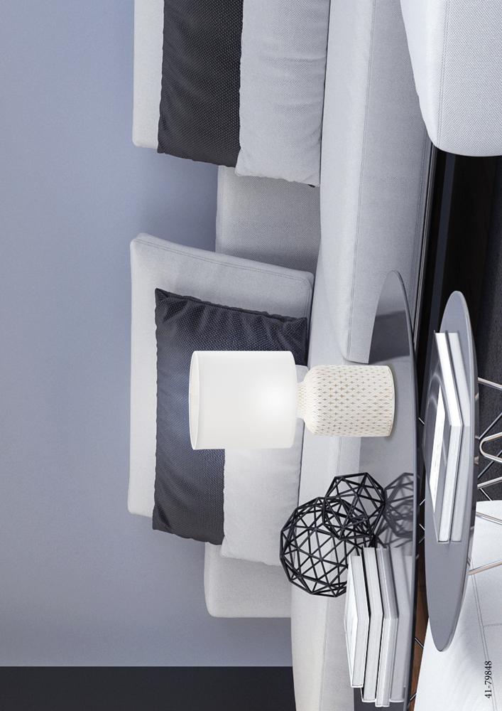 Lampe à poser Tissu Céramique Blanc · Iner · photo 3