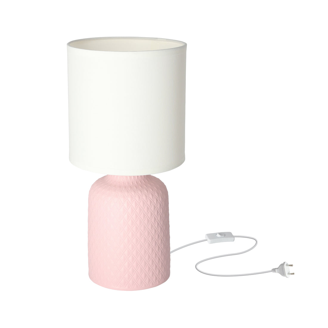 Lampe à poser Tissu Céramique Rose · Iner