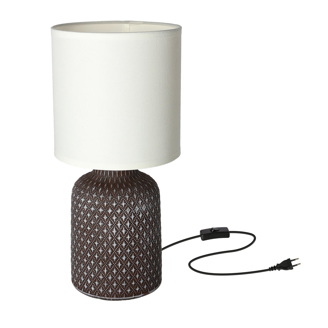 Lampe à poser Tissu Céramique Marron · Iner · photo 4