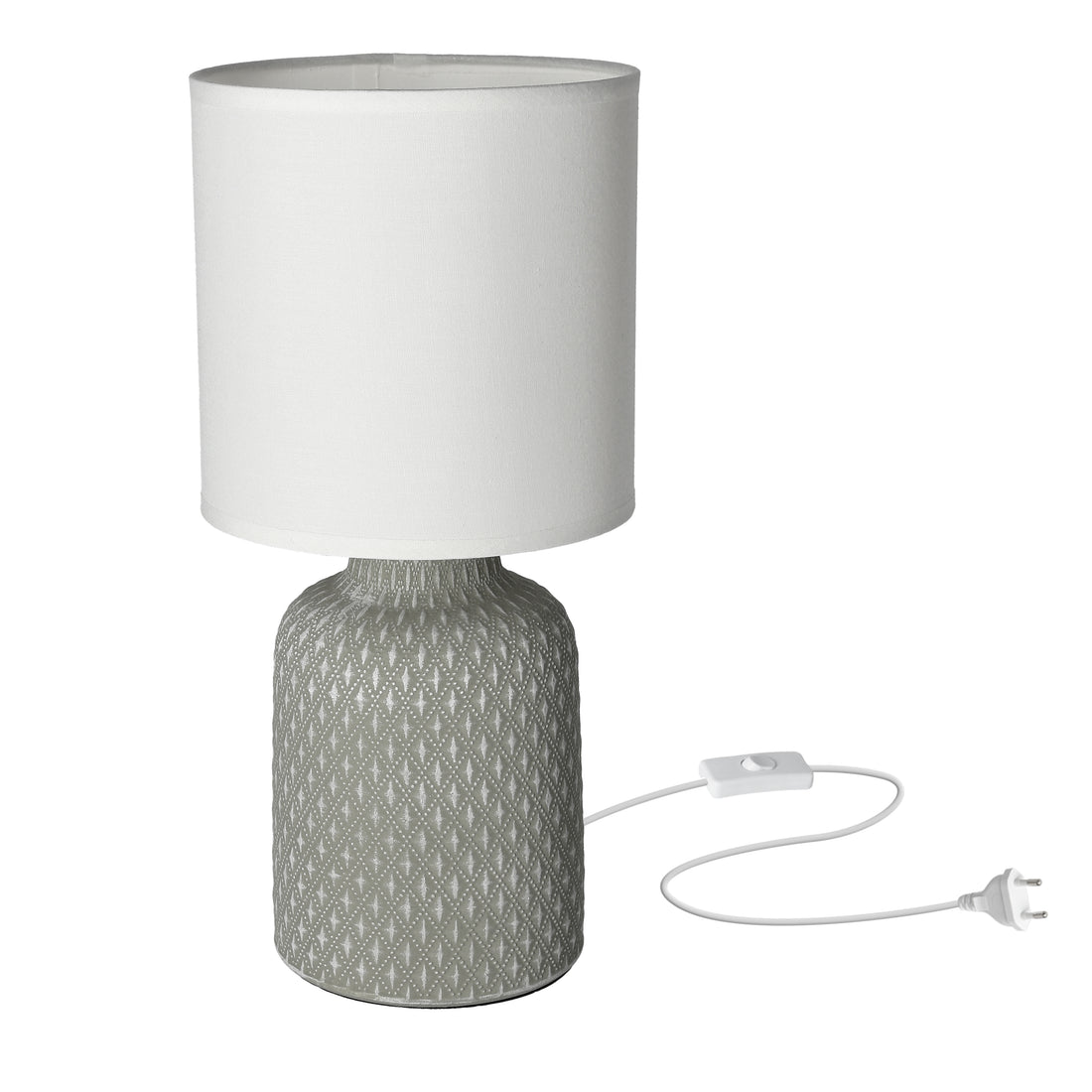 Lampe à poser Tissu Céramique Gris · Iner · photo 3