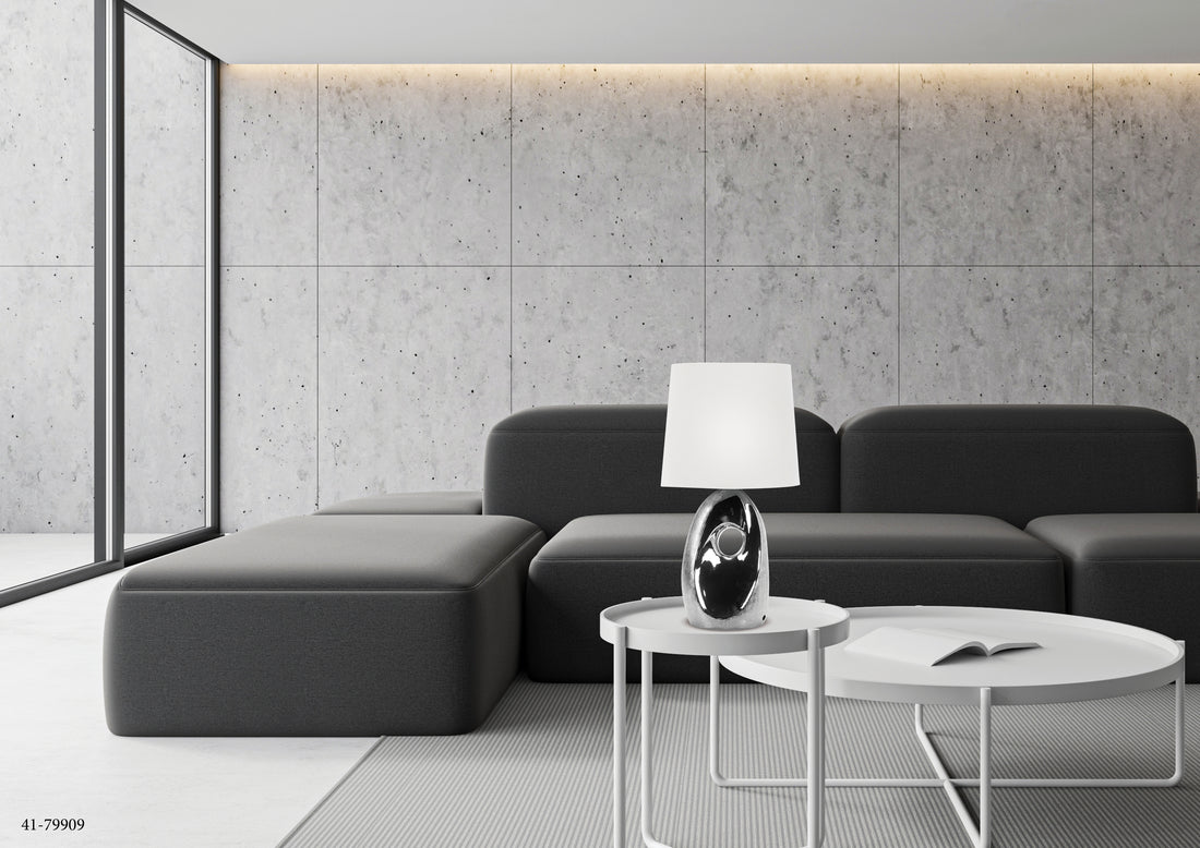 Lampe à poser Tissu Céramique Chromé Blanc · Hierro · photo 2