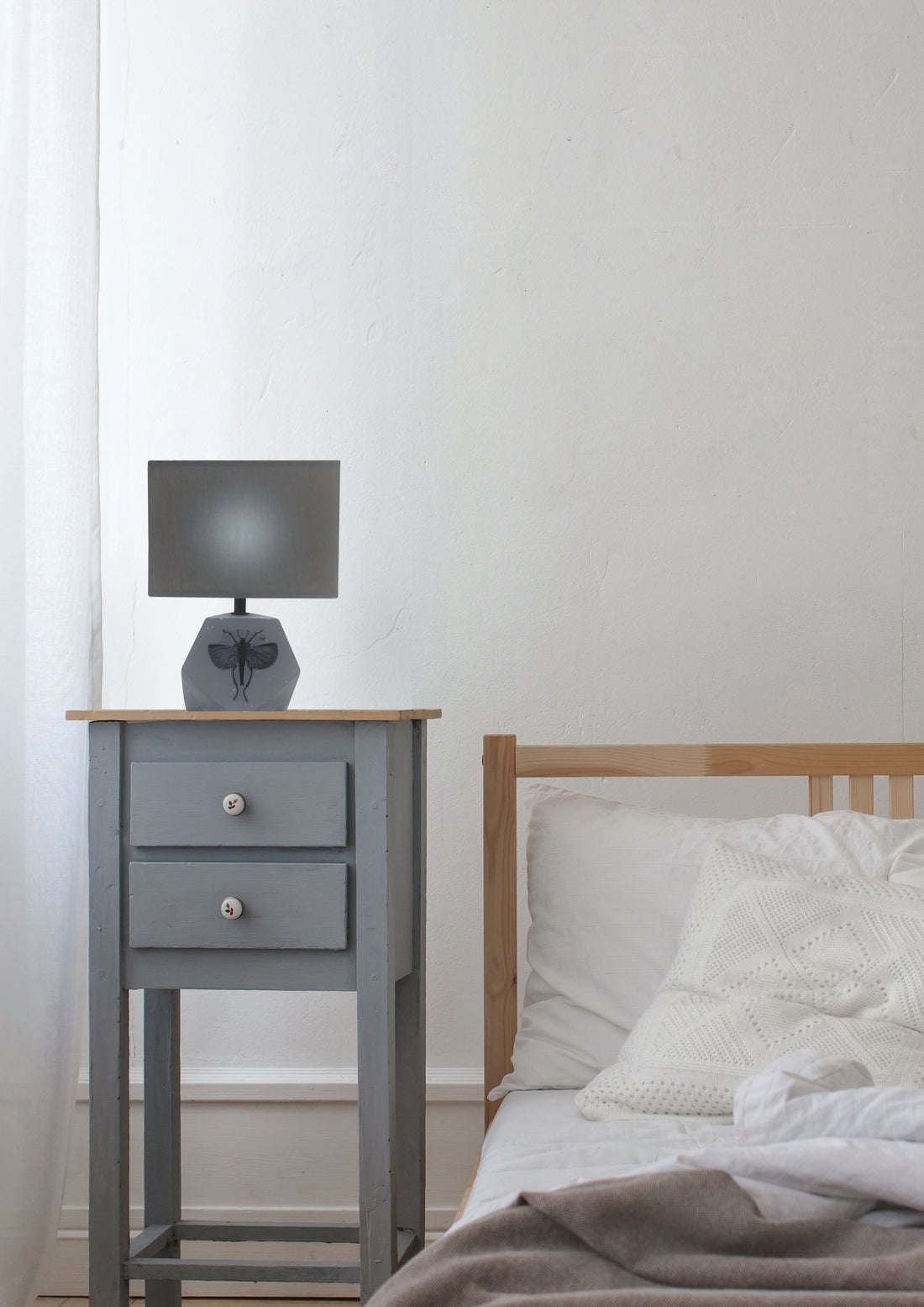 Lampe à poser Tissu Gris E14 · Animi · photo 2