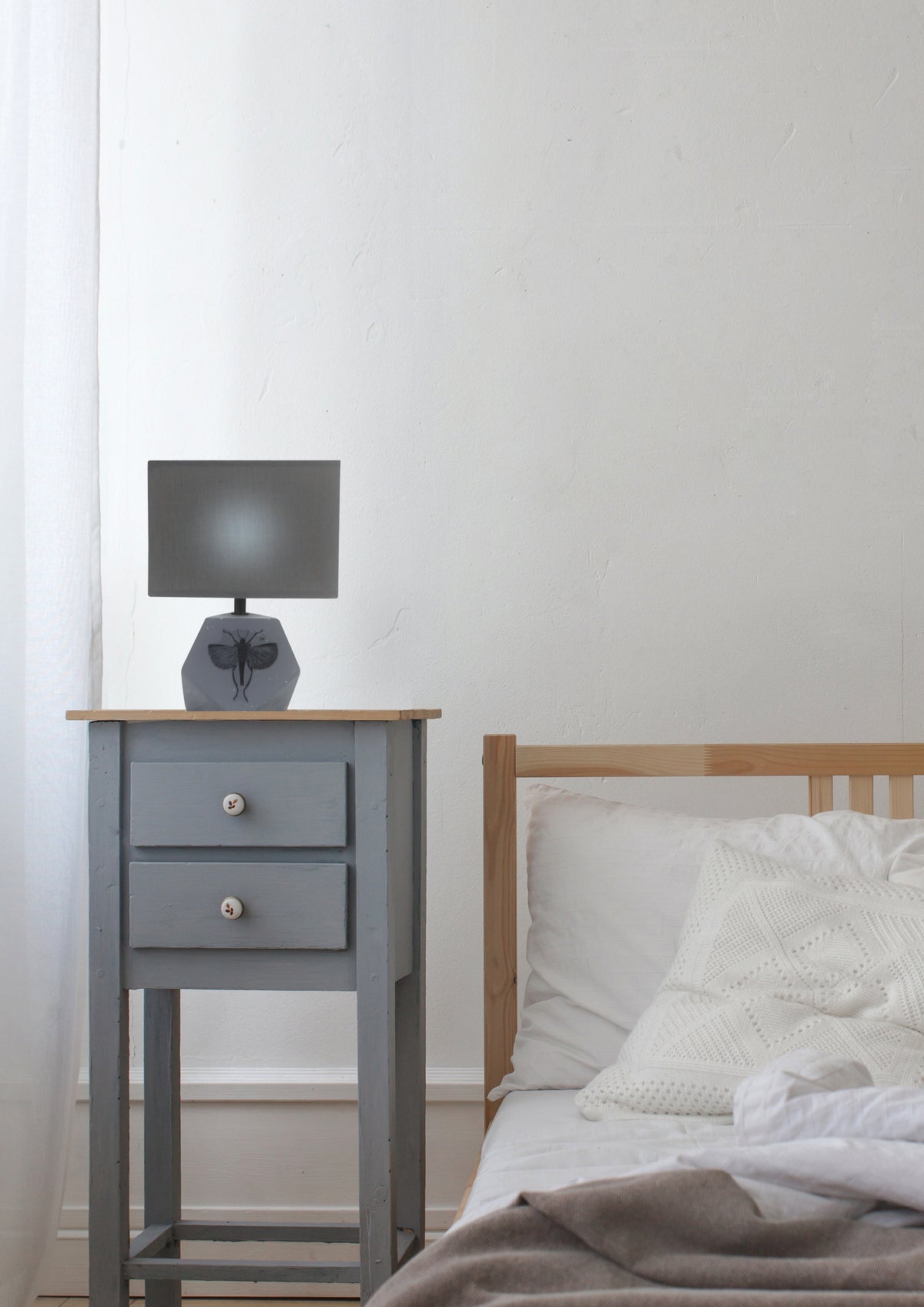Lampe à poser Tissu Gris E14 · Animi · photo 2