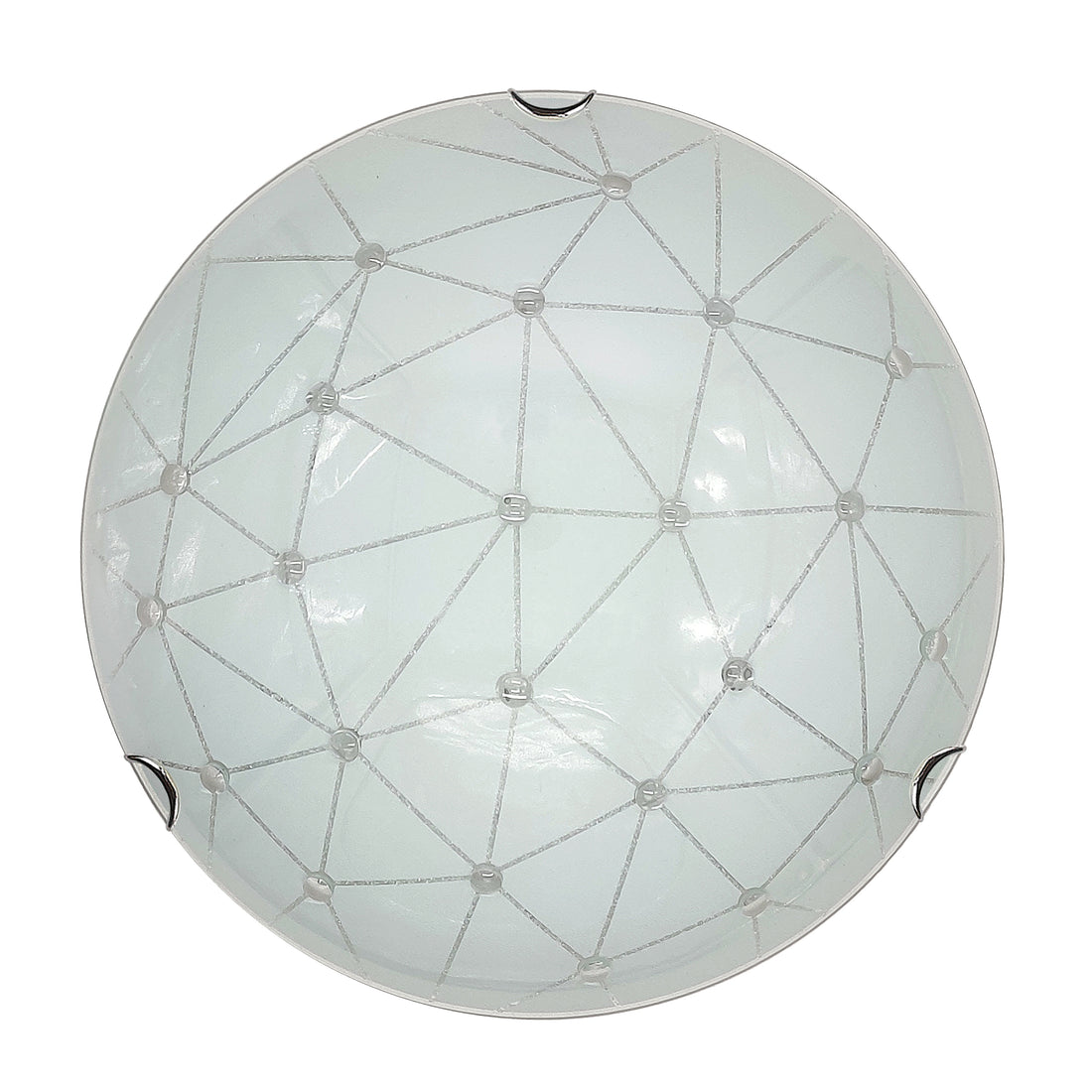 Plafonnier Acier Verre Blanc · Rock
