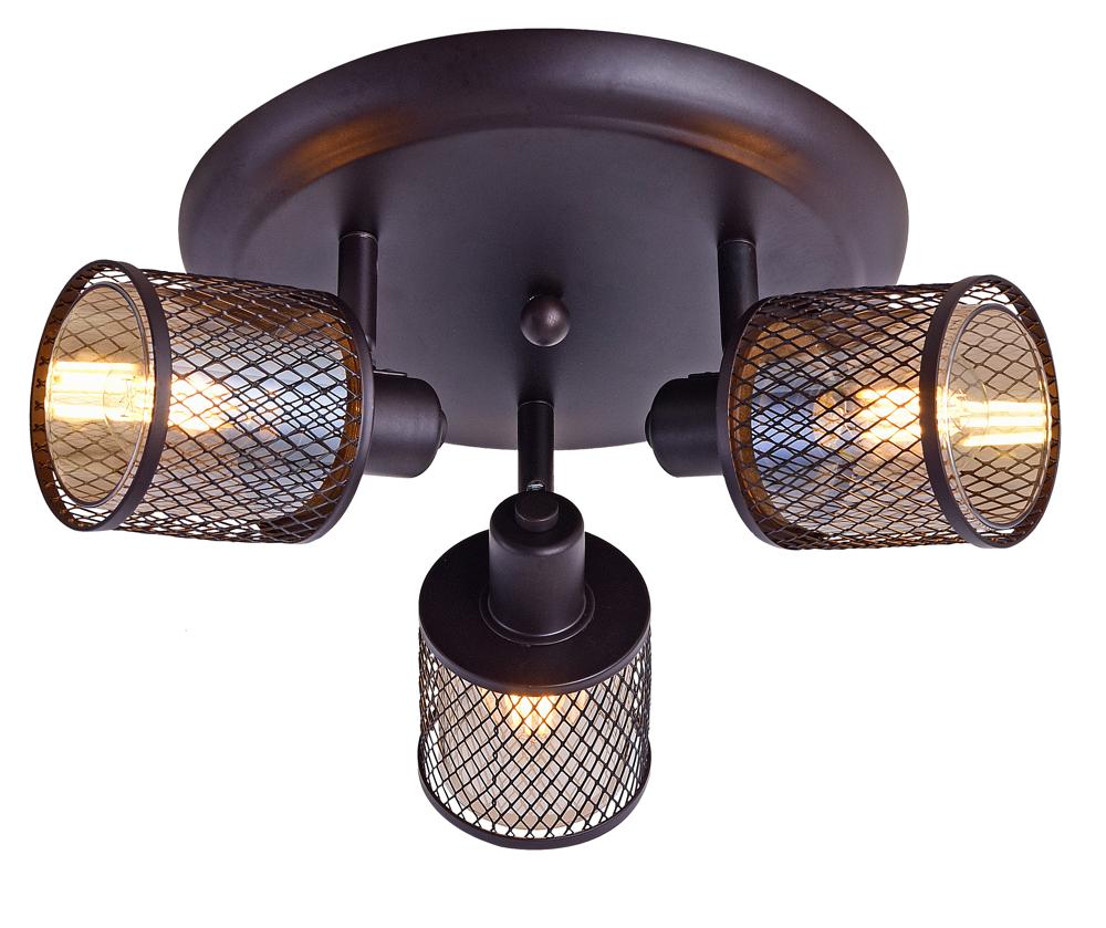 Plafonnier 3 Lampes Acier Verre · Canabera