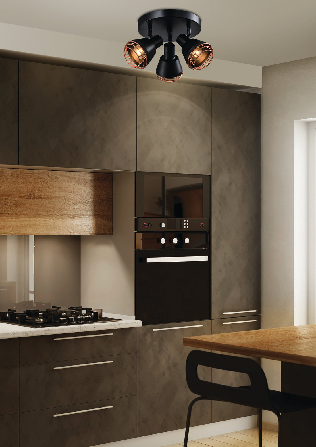 Plafonnier 3 Lampes Acier E14 · Neria · photo 2