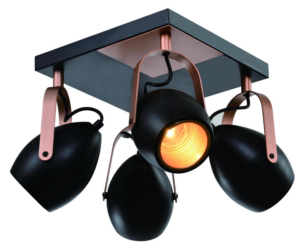 Plafonnier 4 Lampes Acier E14 · Anica