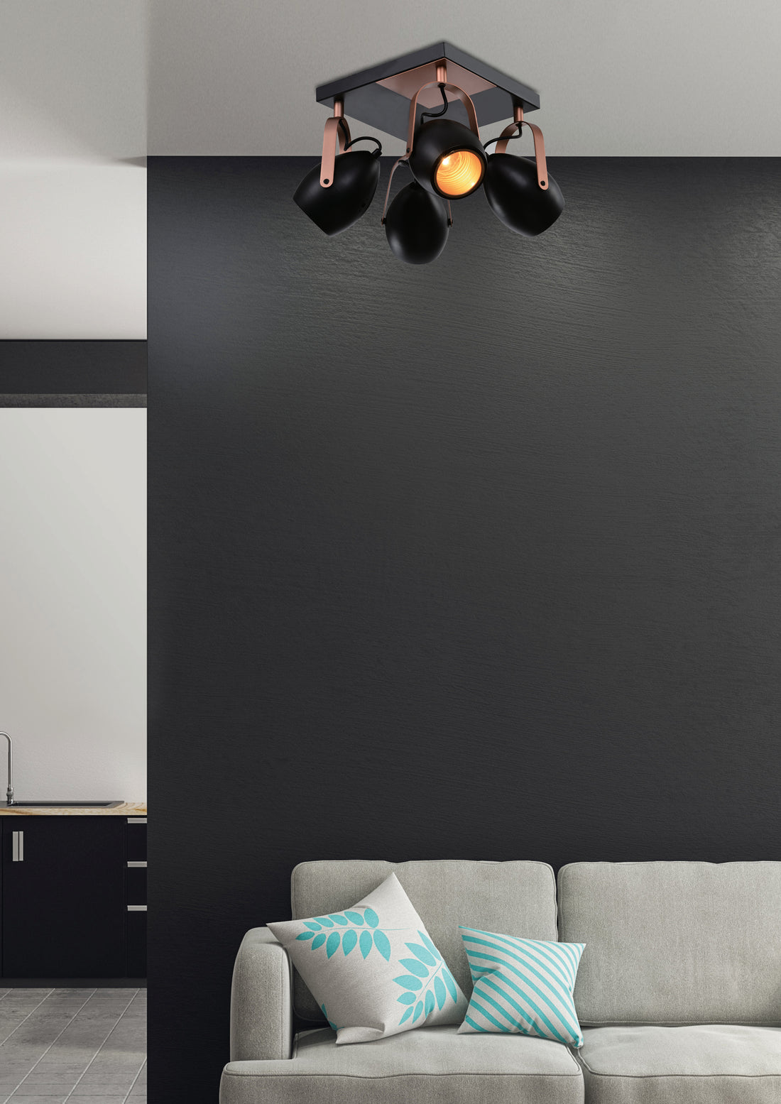 Plafonnier 4 Lampes Acier E14 · Anica · photo 2