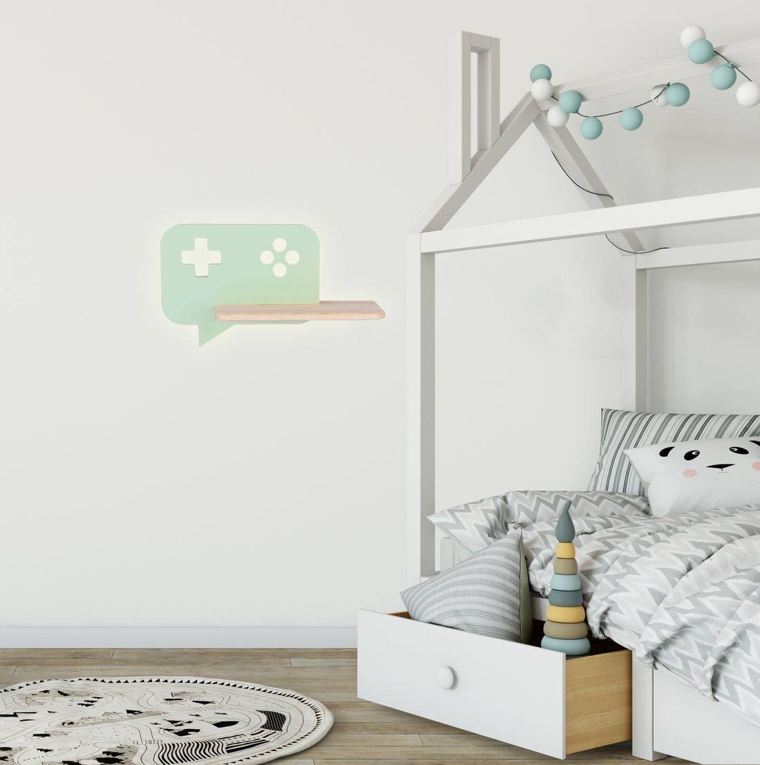 Applique murale LED Bois Mint · Console · photo 3