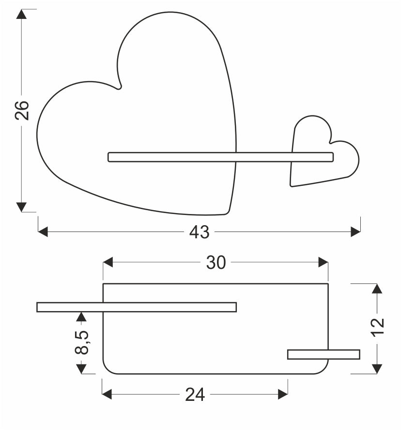 Applique murale LED Bois Rose Blanc · Heart · photo 5