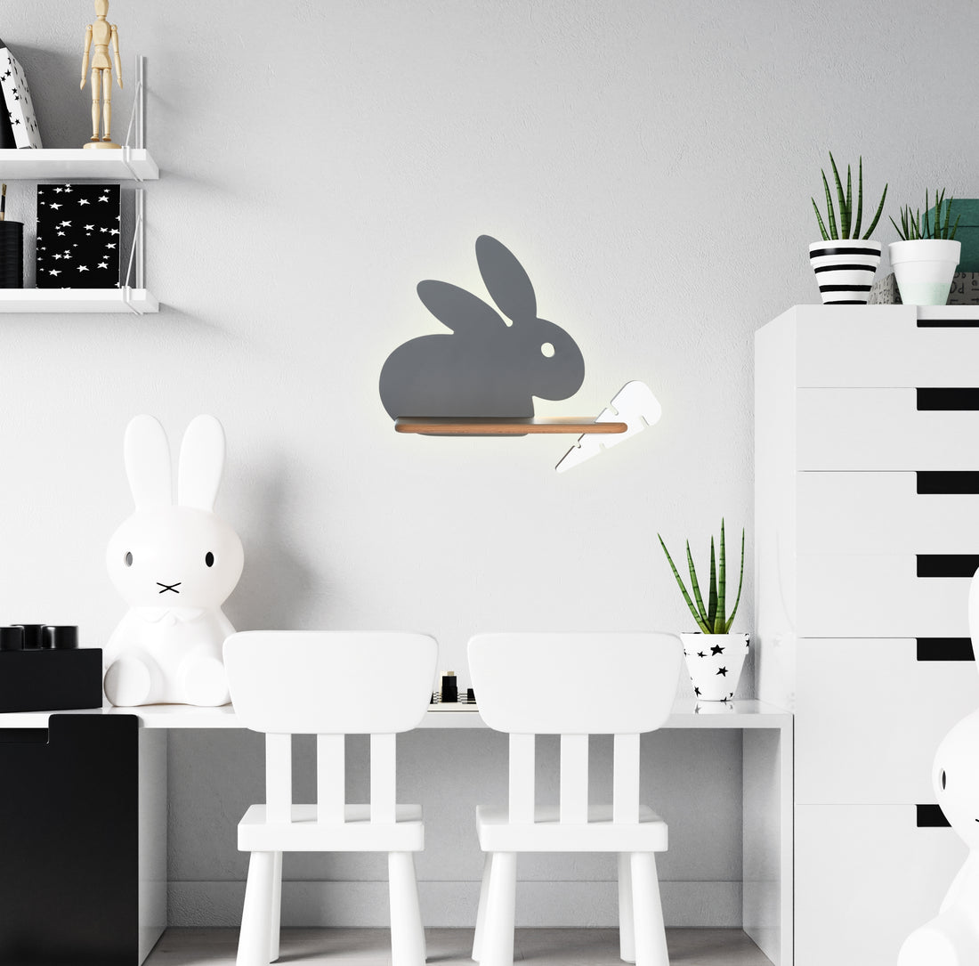 Applique murale LED Bois Gris · Rabit · photo 2