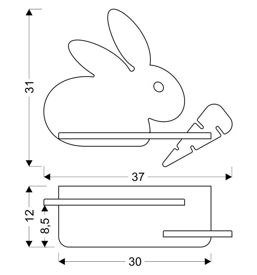 Applique murale LED Bois Gris · Rabit · photo 5