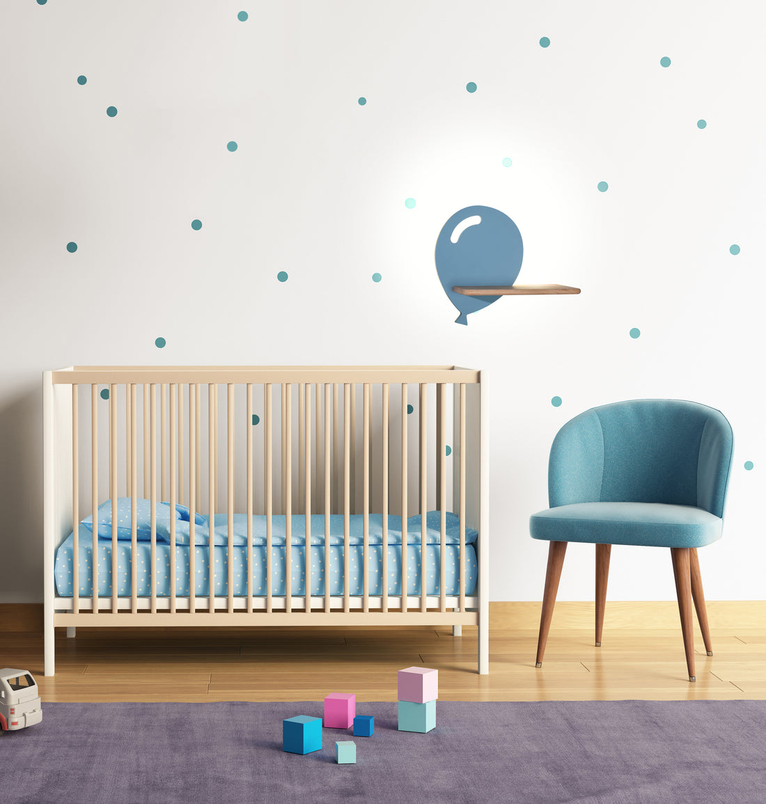 Applique murale LED Bois Bleu · Baloon · photo 2