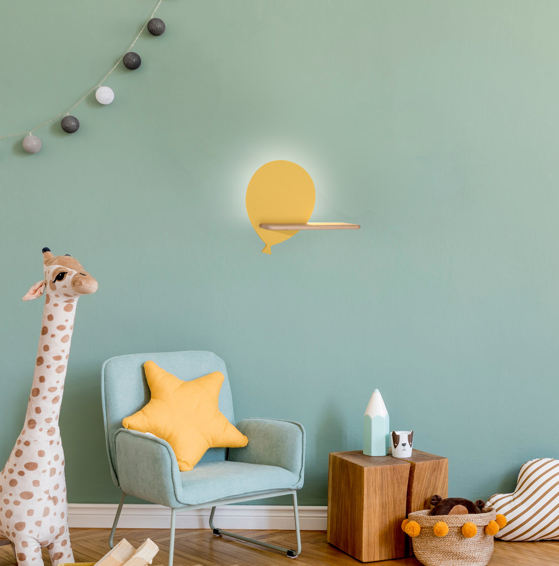 Applique murale LED Bois Jaune · Baloon · photo 2