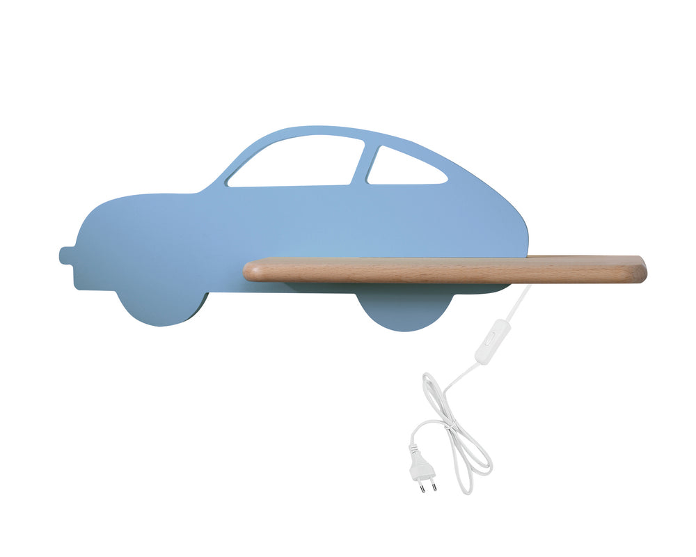 Applique murale 5 Lampes LED Bois Bleu · Car