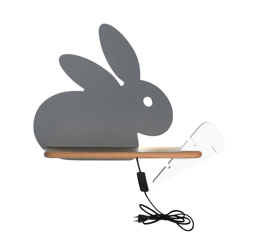 Applique murale LED Bois Gris · Rabit