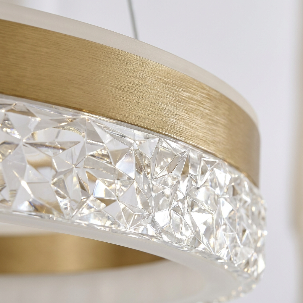 Suspension LED Acier Composite Doré | Frozi