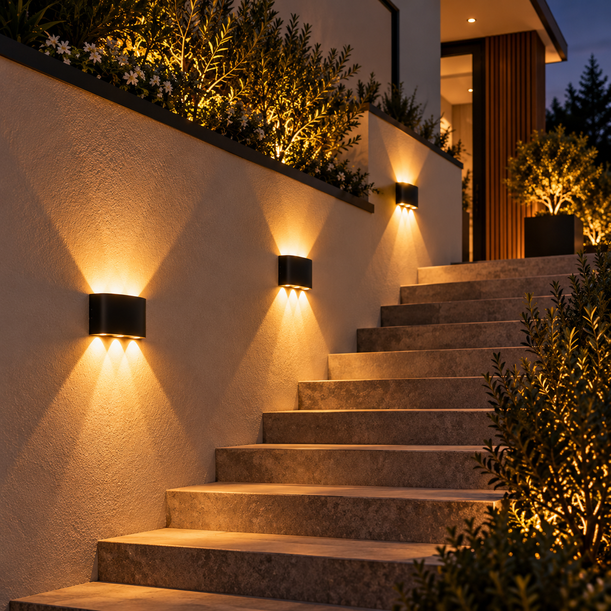Applique murale extérieure à LED haut et bas étanche à l'eau