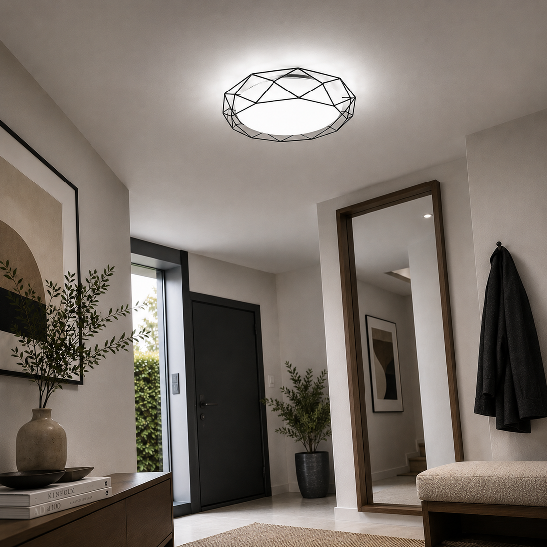 Plafonnier LED Acier Composite Noir | Sven