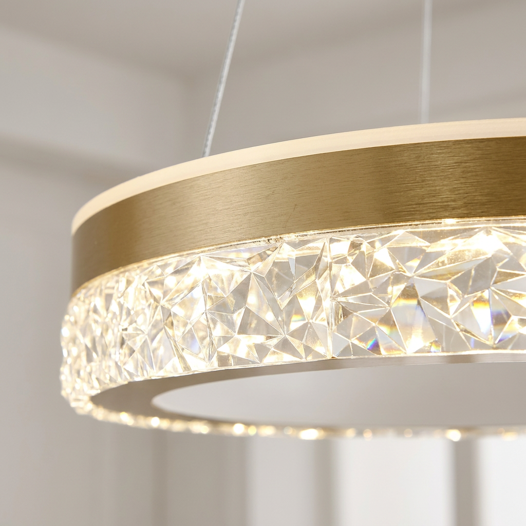 Suspension LED Acier Composite Doré | Frozi