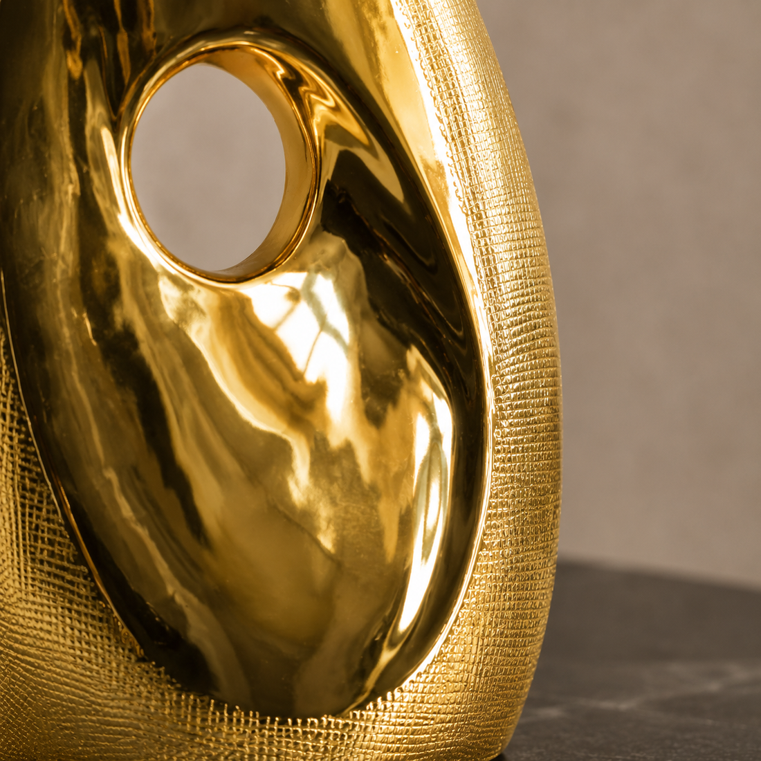 Lampe à poser Tissu Céramique Doré | Hierro