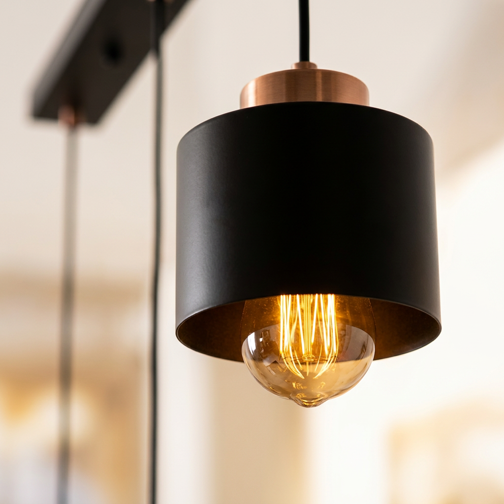 Suspension 3 Lampes Acier Noir | Olena