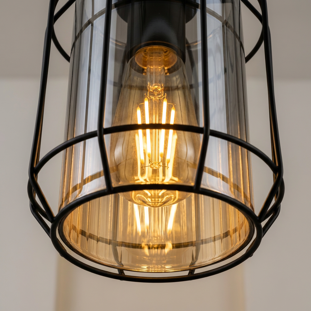 Suspension Industrielle 3 Lampes en Verre Fumé - Fumo