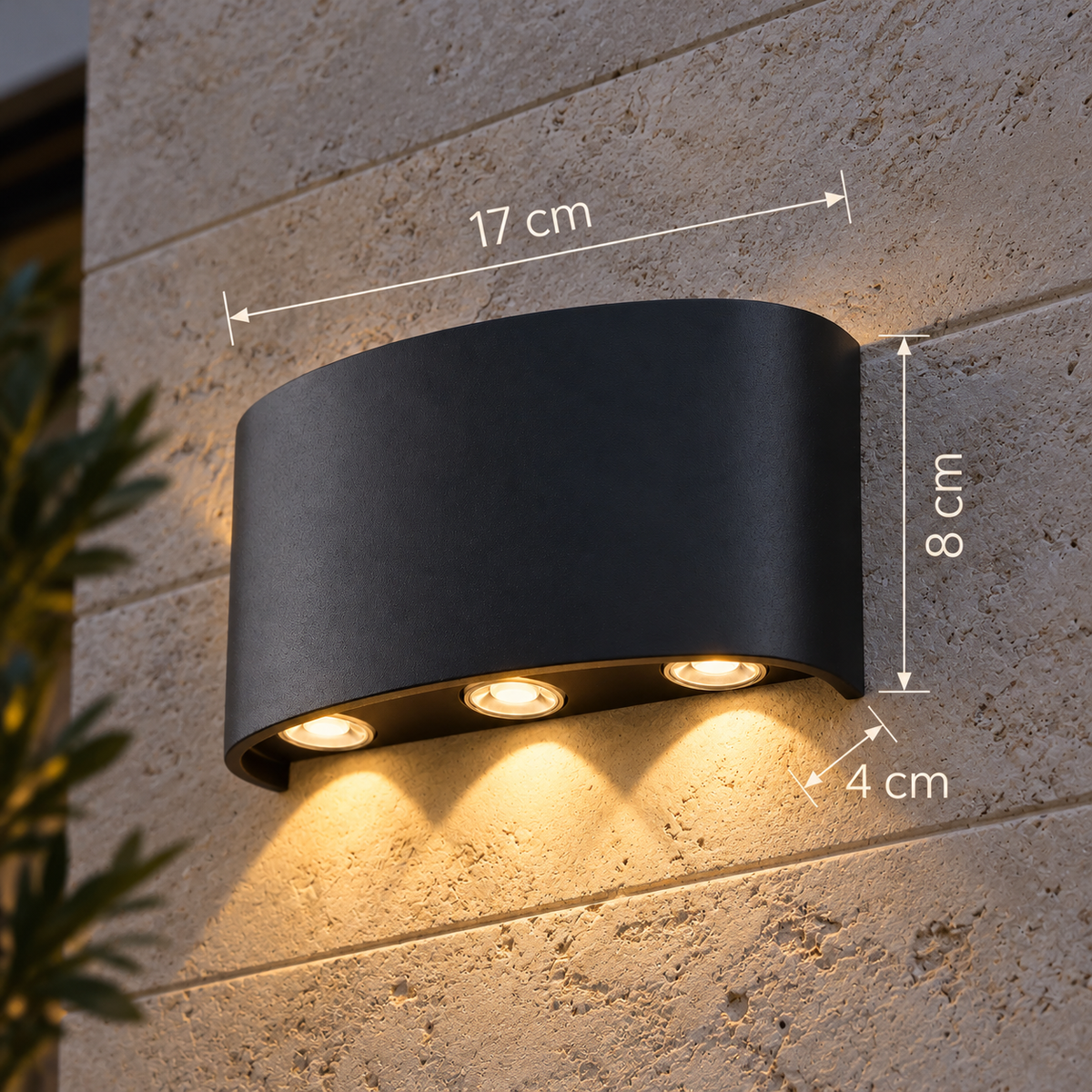 Applique murale extérieure à LED haut et bas étanche à l'eau