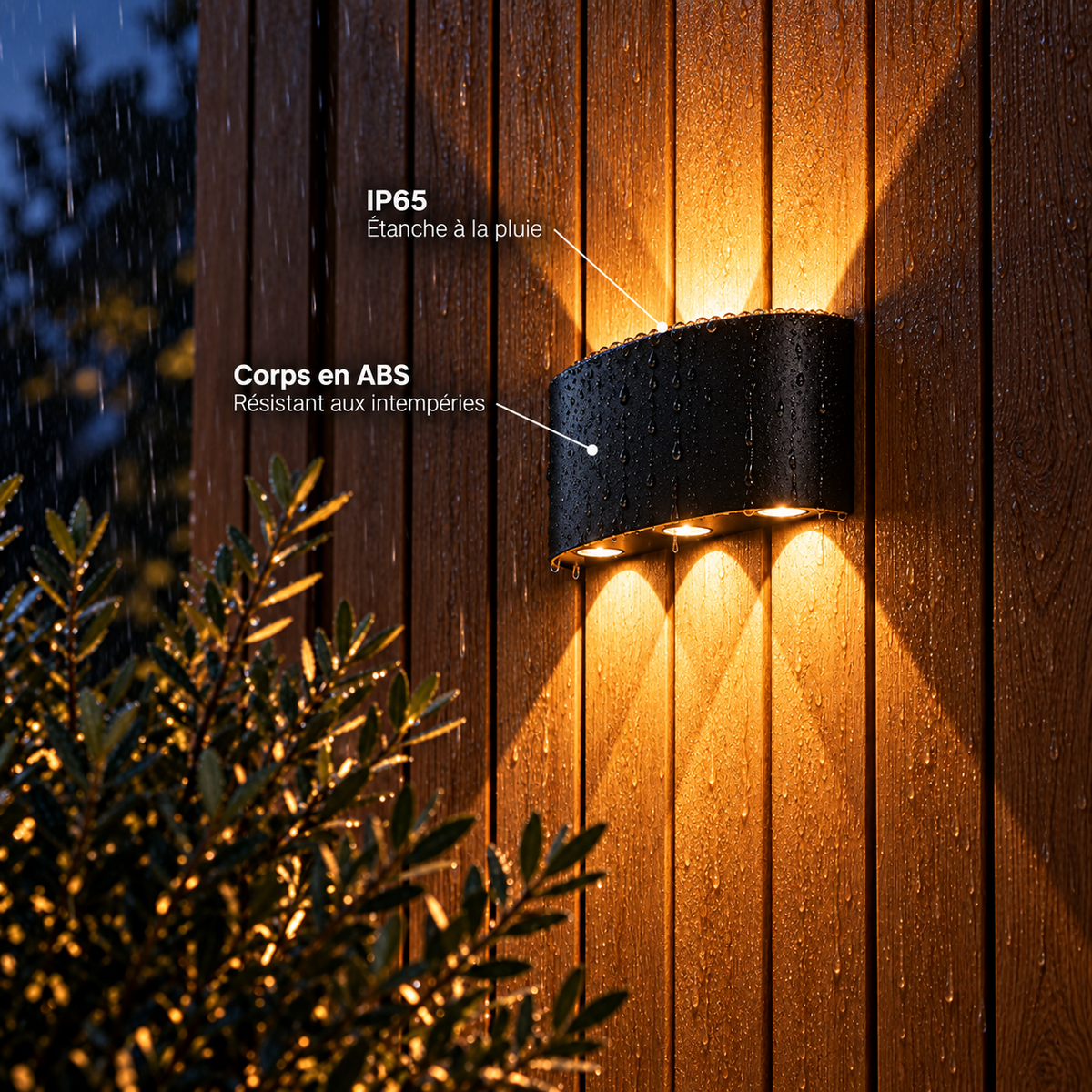 Applique murale extérieure à LED haut et bas étanche à l'eau