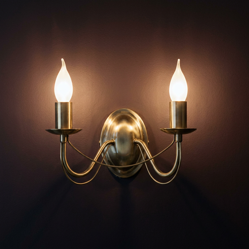 Applique murale 2 Lampes Acier Antique Laiton | Muza — ambiance tamisee